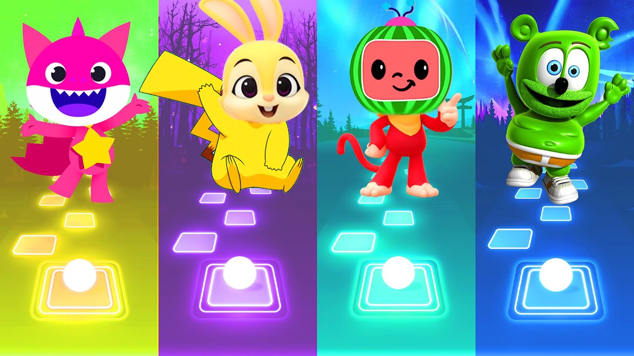 Baby Shark Pinkfong Pika Jeni Poki Gummy Bear Tiles