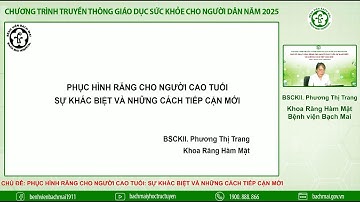12. Phục hình răng cho người cao tuổi: sự khác biệt và những cách tiếp cận mới