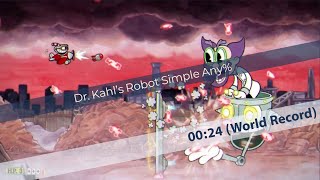 Cuphead - Dr. Kahl's Robot Simple - World Record Speedrun 00:24 (Current Patch)