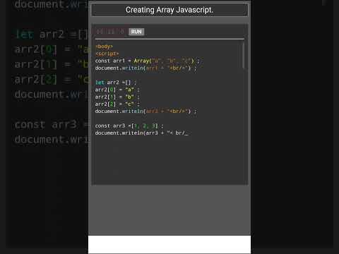 Creating Array Javascript.