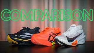 รีวิวเปรียบเทียบ adidas Adizero Adios Pro 3, Asics Metaspeed Sky Paris และ Nike Alphafly 3