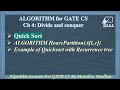 Ch 4.8:Quick Sort :Partition Algorithm with example| Algorithm lectures for GATE CS by Monalisa