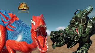 Elimination Cage - Spiderman IRex vs Spinosaurus | Battle Royal | Jurassic World Evolution