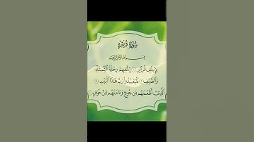 سورة قريش بصوت جميل و رائع