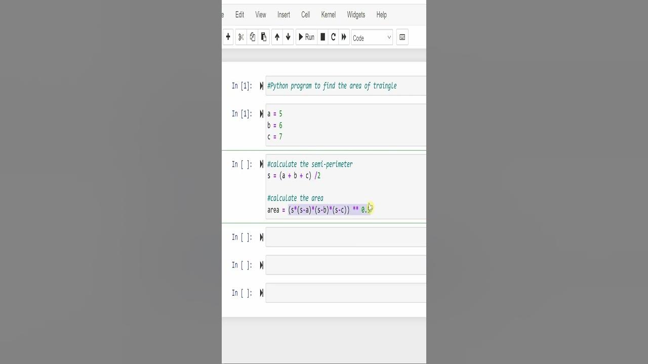 Find the Area of Traingle in Python - YouTube