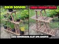 Cara membuat rak tanaman hias dari kayu dan bambu  rak bunga