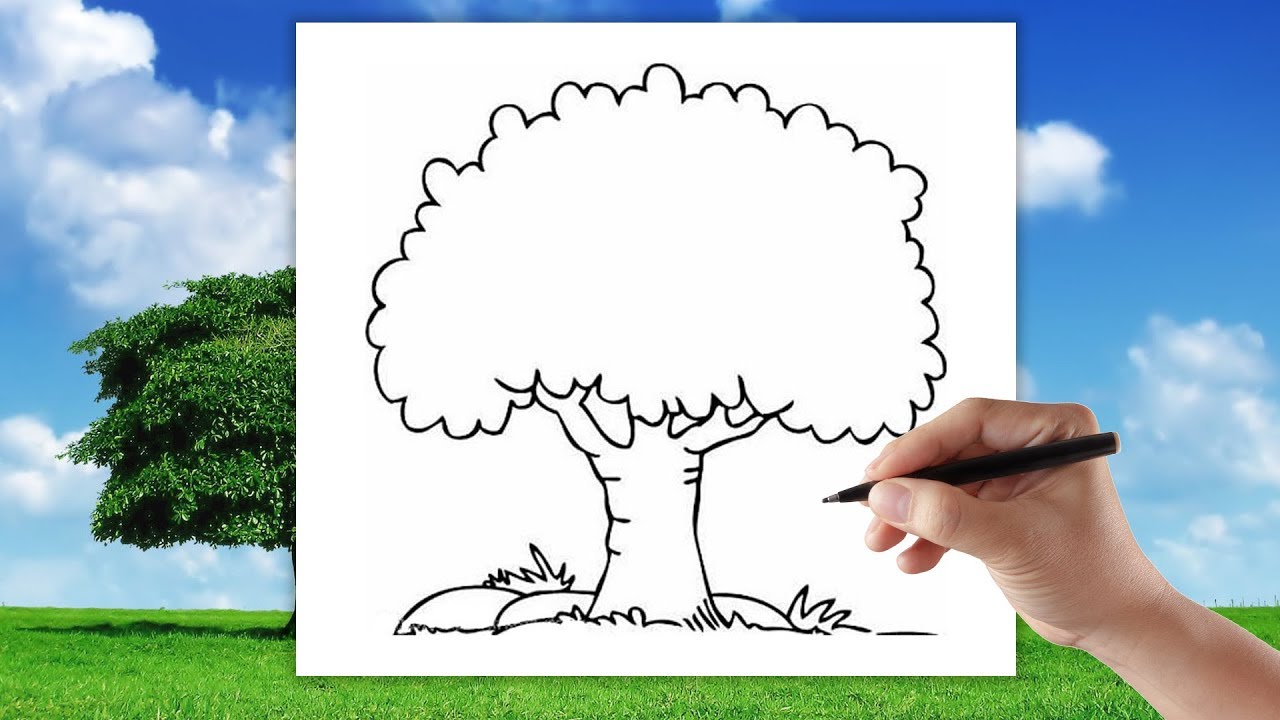 Nice Tree How To Draw A Tree Drawing For Children Step By Step