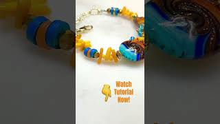 Lamp Work Bead Bracelet #handmadejewelry @JoeesJewelry