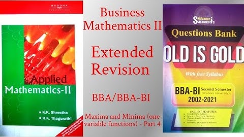 Business Mathematics II (Pokhara University) Extended Revision (Unit 2 - Part 7)