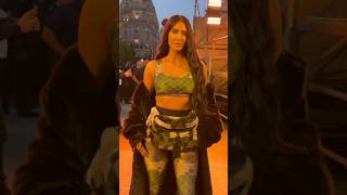 Kim Kardashian Stunned In A Cozy Athleisure Look At Pharrells Debut In Louis Vuitton.