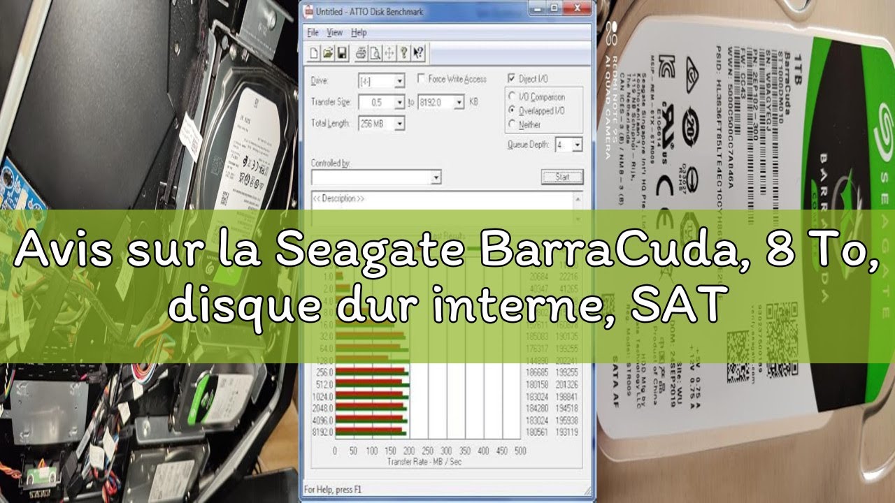 Avis sur la Seagate BarraCuda, 8 To, disque dur interne, SATA 6 Gbit/s, 3,5 pouces, 5 400 tr/min, 25