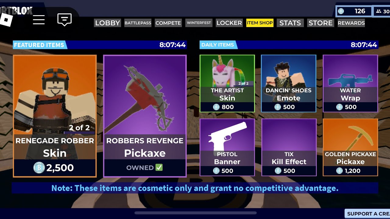 Fortblox itemshop ( 1/1/25 ) Renegade robber is back! - YouTube