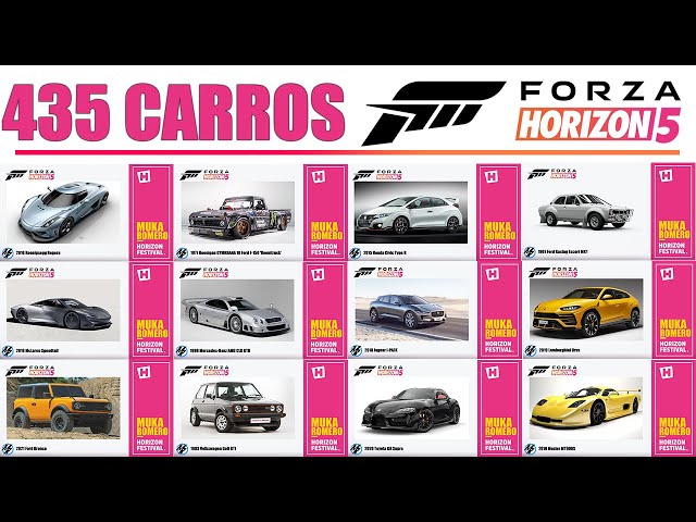 Forza Horizon 5: lista com os 491 carros confirmados no jogo de Xbox