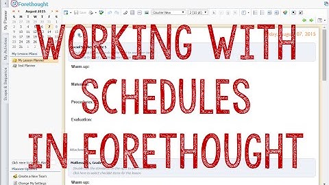 Creating or Editing a Schedule in Eduphoria Forethought