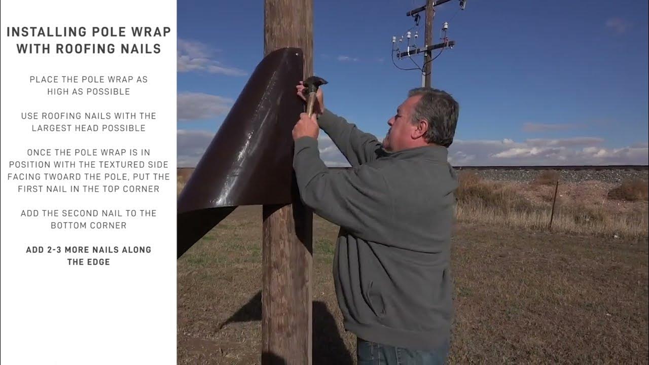 Power Line Sentry Woodpecker and Squirrel Deterring Pole Wrap