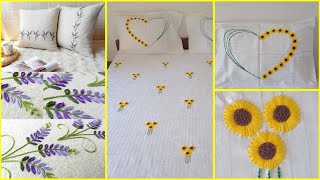 Best hand embroidery designs for bed sheets / pillow embroidery