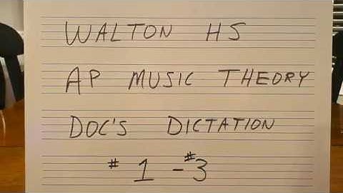 Walton AP Theory Melodic Dictation 1-3