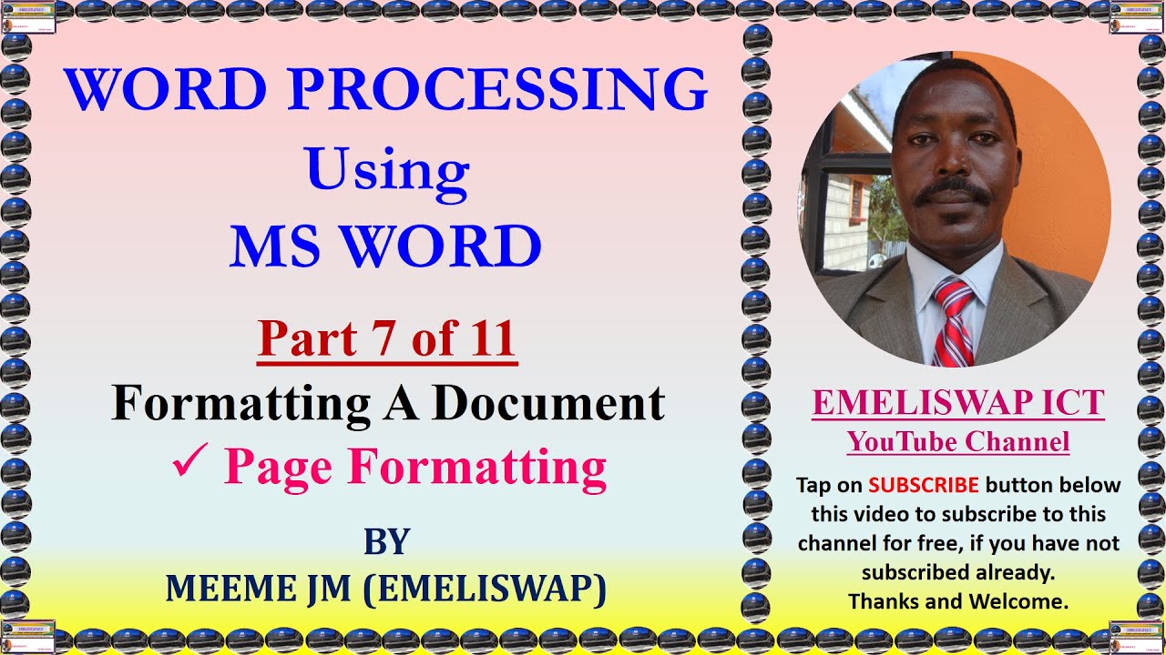 Page Formatting in Microsoft Word Program - YouTube