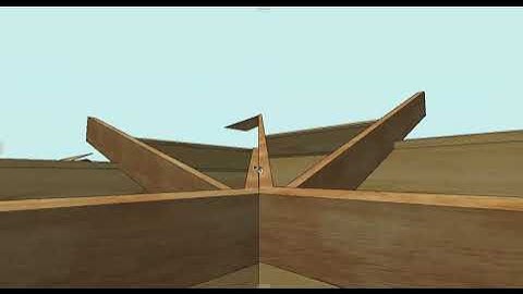 Roof with two different pitches keeping overhang the same, layout on computer