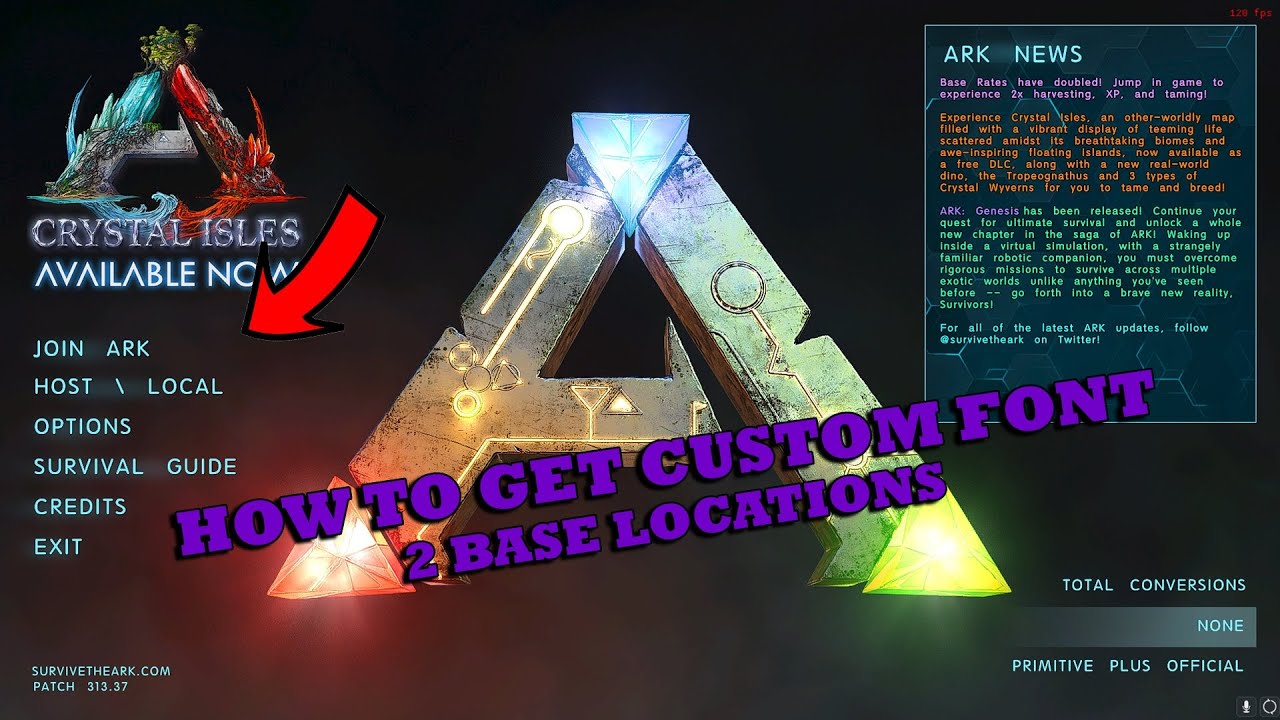 Ark How To Get Custom Font 2 Base Location Youtube 