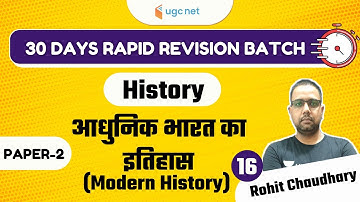 04:00 PM - 30 Days Rapid Revision Batch 2021 | History by Rohit Choudhary | Modern History of India