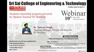Students Internship Program Powered by Spoken Tutorials IIT Bombay