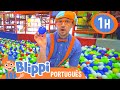 Blippi Visita um Parque Coberto (LOL Kids Club) | 1 HORA de Blippi em Português | Vídeos Educativos