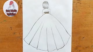 how to draw a girl with back side drawing and beautiful drawing and step by step drawing tutorials