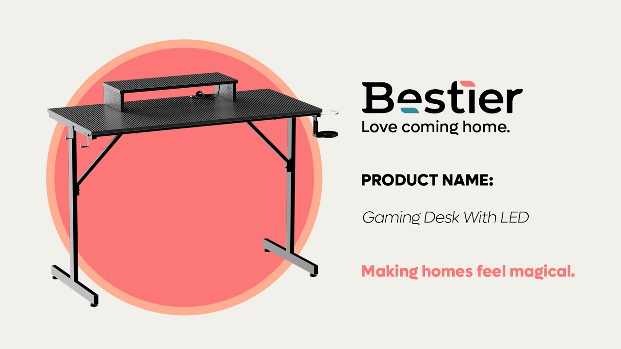 Bestier 42'' LED Gaming Desk