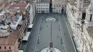 Rome in drone 4K. Navona square. Piazza Navona.