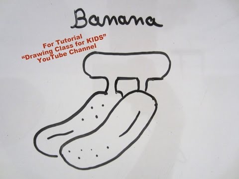 How to Draw Banana Fruit- Step by Step Tutorial for Kids - YouTube