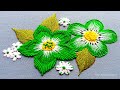 Hand Embroidery Green Flower, New Style Flower Embroidery, Combined Hand Embroidery Design work-269