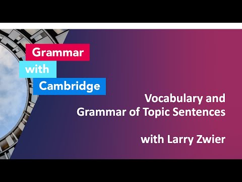 Vocabulary and Grammar of Topic Sentences with Larry Zwier