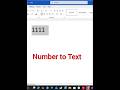 How to convert number to text| ms Word me text Ko number me badle|MS word Shortcut trick #wordtricks