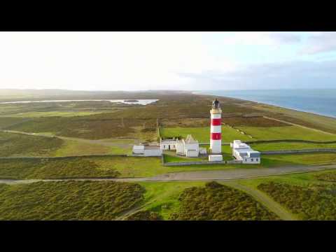 DJI Mavic Pro Flight over The Point of Ayre Lighthouse, the northern most point on the Isle Of Man