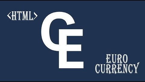 HTML EURO-CURRENCY symbol currency