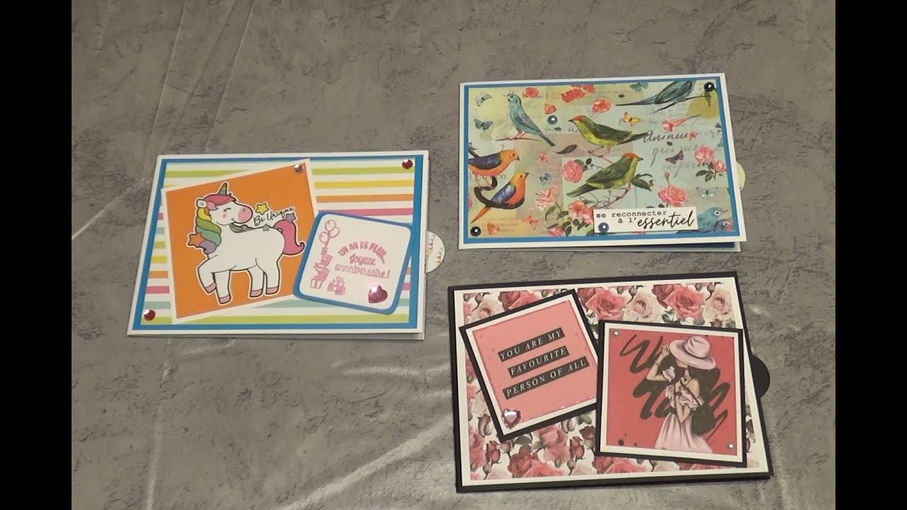 Présentation avant tuto carte cascade super facile #scrapbooking #cartes