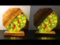 How to make Night Lamp with Moss , Olive Wood and Epoxy Resin - DIY MOSS ART