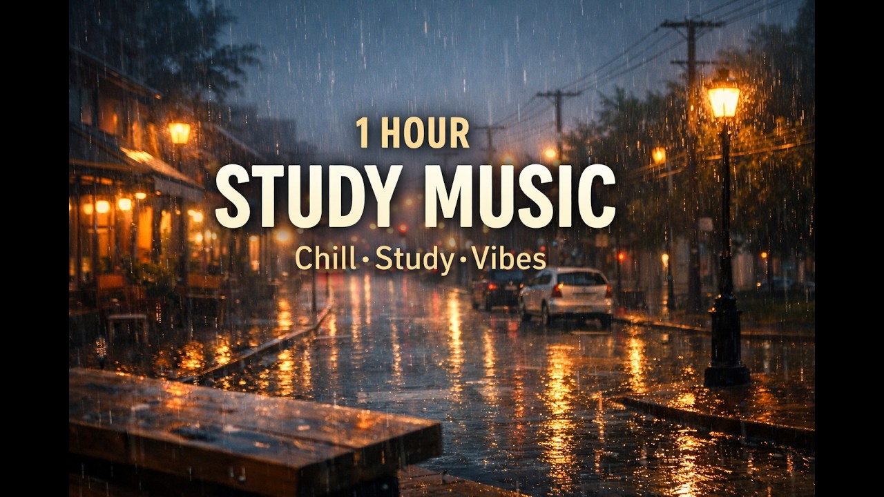 Rainy Night Study Session 🌙 1 Hour Chill Music for Focus - YouTube