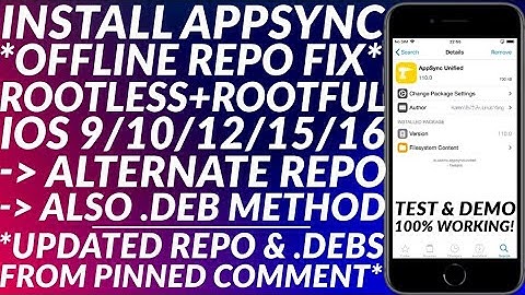 Install Appsync Unified Rootless/Rootful | Offline Repo Fix | iOS 9/10/12/15/16 | No 3 App Limit