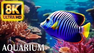 Aquarium 8K ULTRA HD - Beautiful Relaxing Coral Reef Fish - Relaxing Sleep Meditation Music