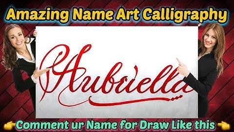Aubriella Name Signature Calligraphy Status | How to Draw, Cursive Calligraphy with Cut Marker
