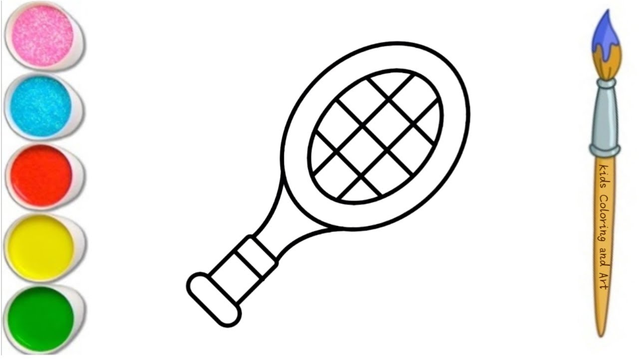 HOW TO DRAW tennis badminton racket STEP BY STEP || EASY TO DRAW SOCCER ...