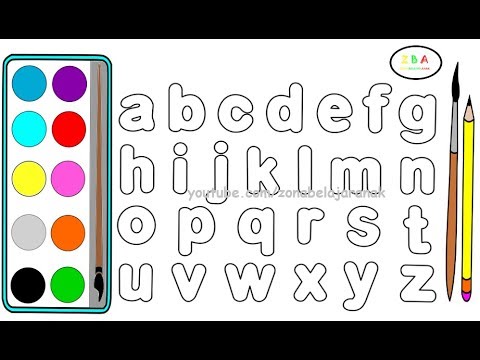 Menggambar Dan Mewarnai Huruf Alfabet Cara Menggambar Huruf Alfabet Kecil Youtube