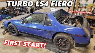 IT FINALLY RUNS!! Turbo LS Pontiac Fiero First Start!