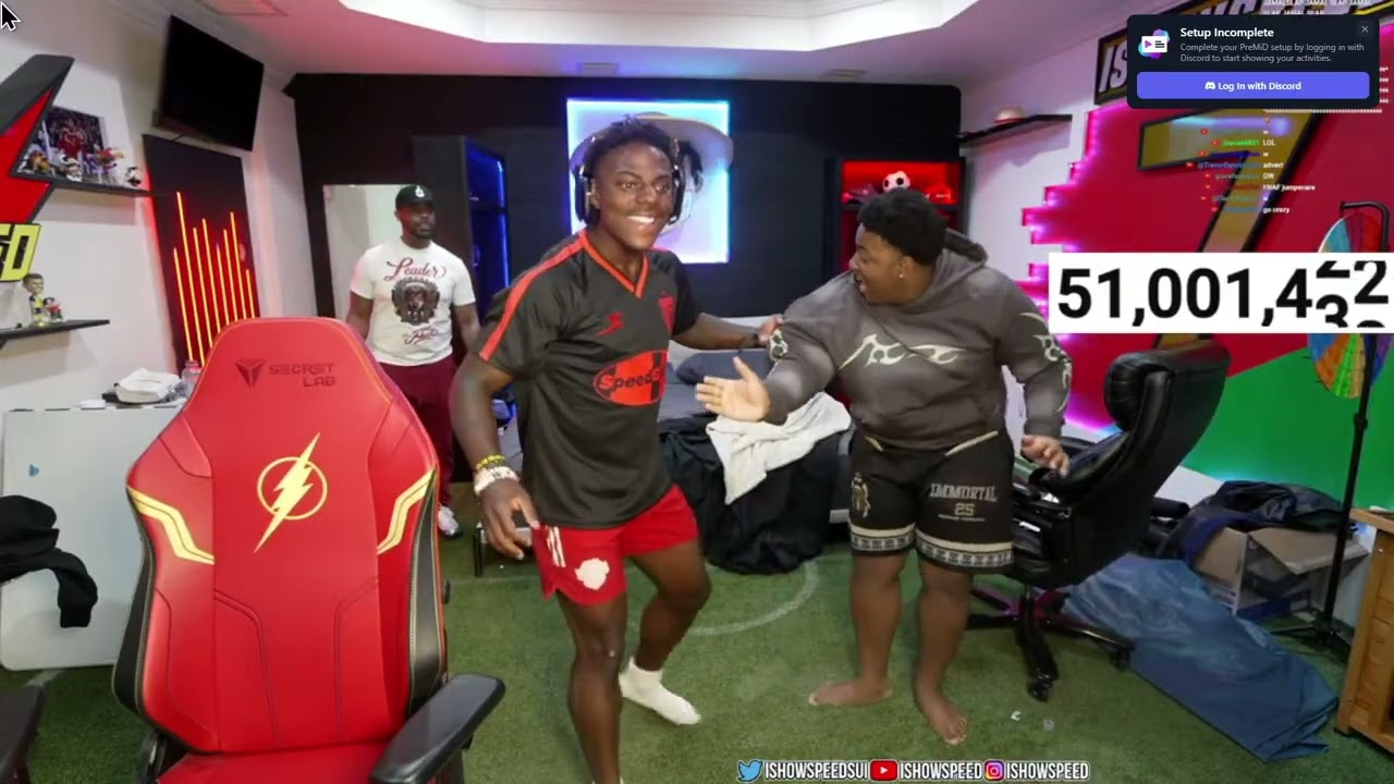 @IShowSpeed Hits 51 MILLION LIVE!