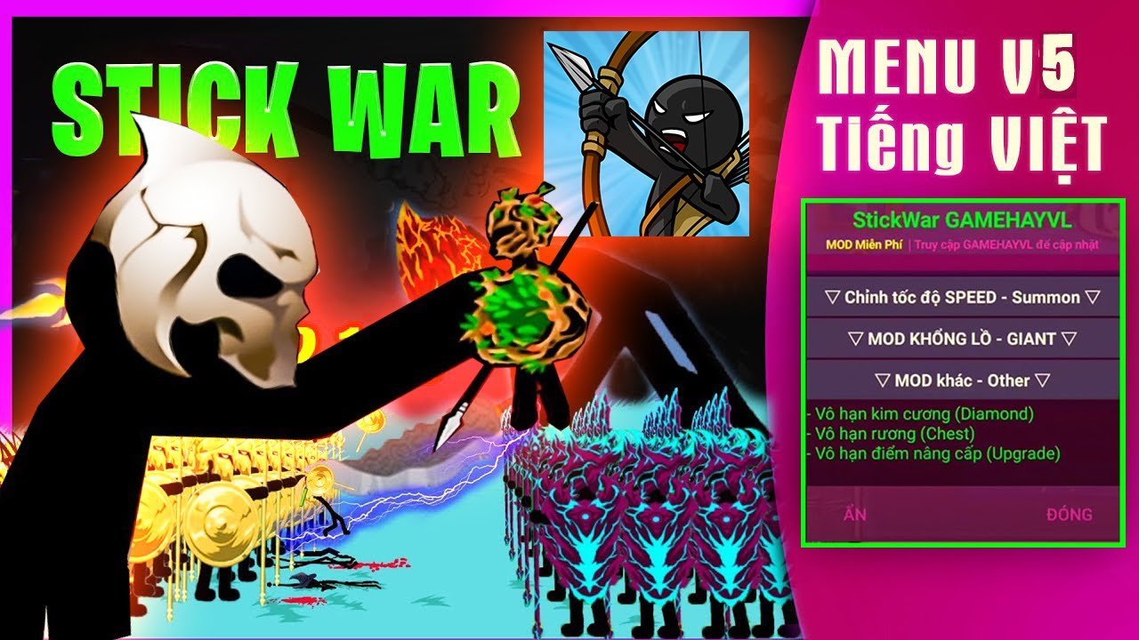 Stick War Legacy (Mod Menu Vip, Tiền, 1 Hit) 2023.1.3 Apk