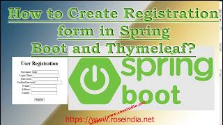 How to Create Registration form in Spring Boot and Thymeleaf