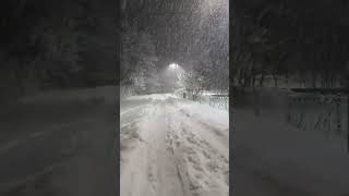 4K HDR Snowy Village - Peaceful Snowing at Dusk - Winter in Bulgaria - Relaxing Snowfall Video