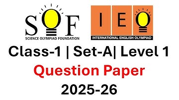 2025-26 IEO International English Olympiad Question Paper SET A | Level 1